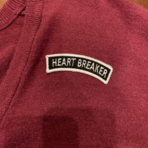 Forever 21 Burgundy Heartbreaker Cardigan - Picture 2 of 6